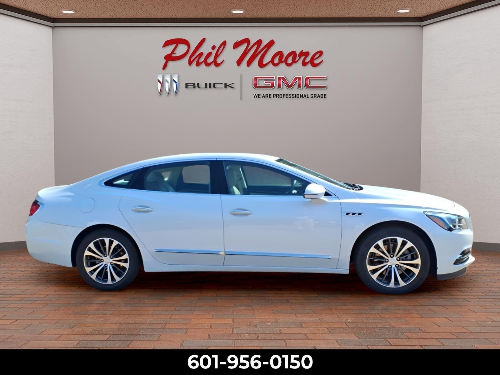 2017 Buick LaCrosse Essence in White Frost Tricoat — front three-quarter view