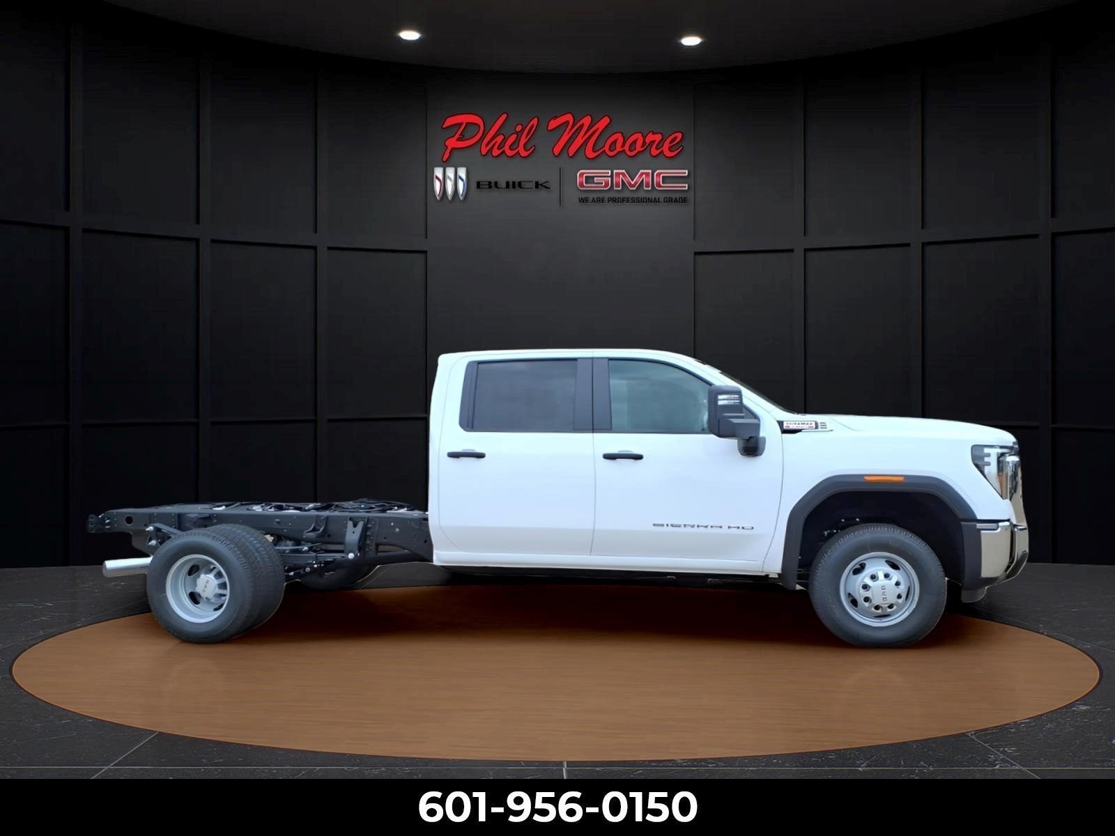 2026 GMC Sierra 3500 HD Chassis Cab Pro in Summit White — front three-quarter view