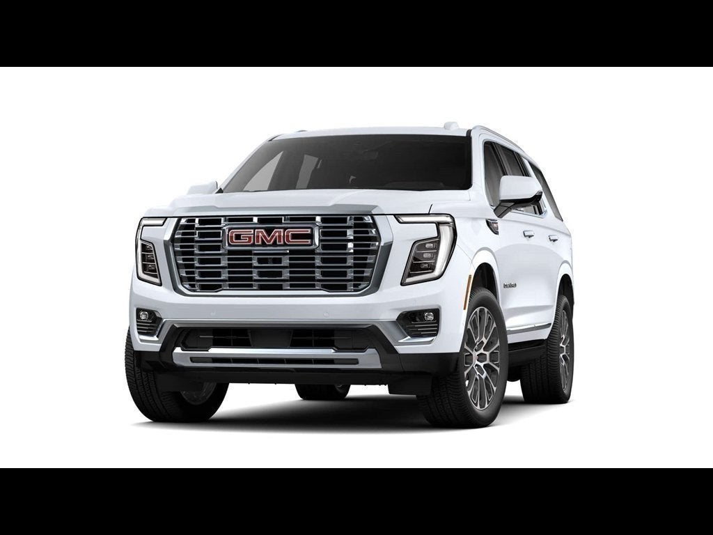 2026 GMC Yukon Denali in Glacier White Tricoat — front three-quarter view