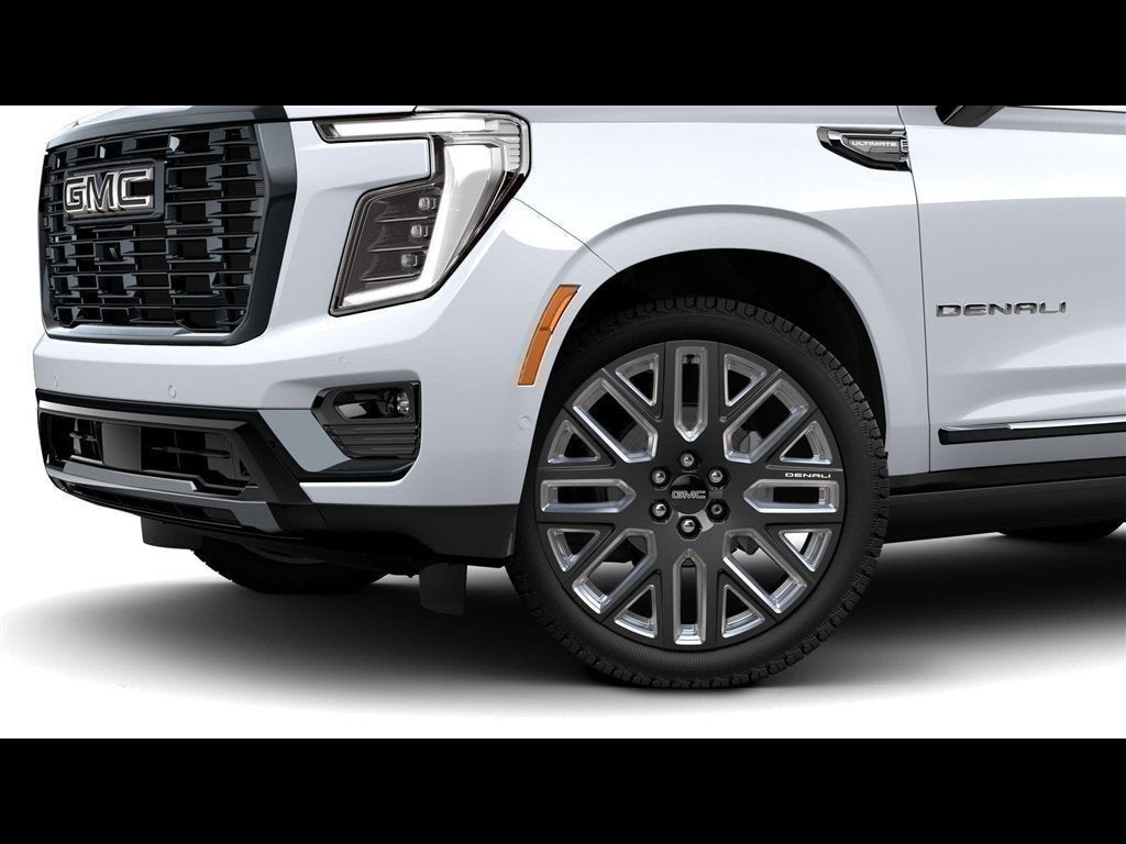 2026 GMC Yukon Denali Ultimate in Glacier White Tricoat — front three-quarter view