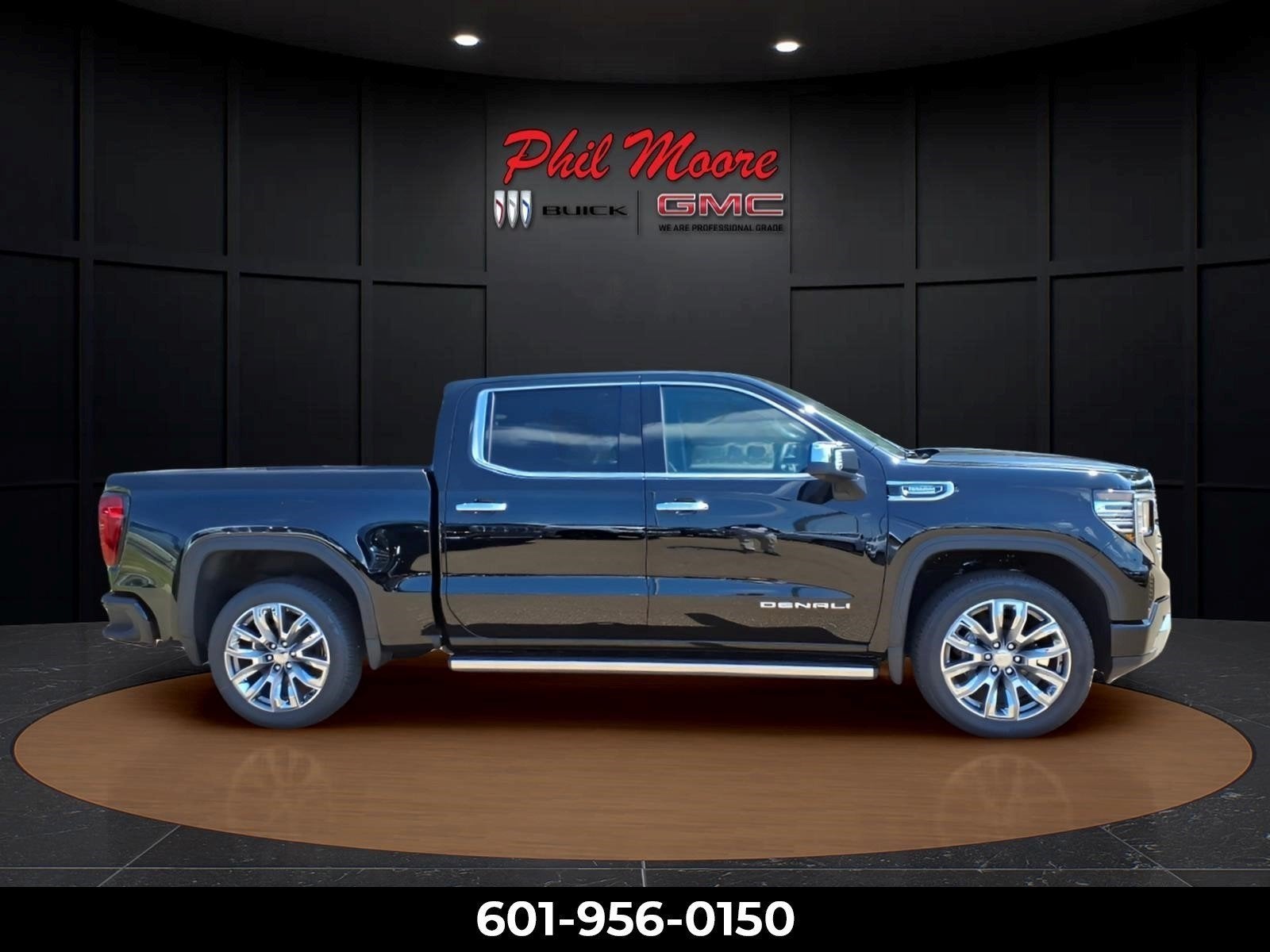 2026 GMC Sierra 1500 Denali in Onyx Black — front three-quarter view