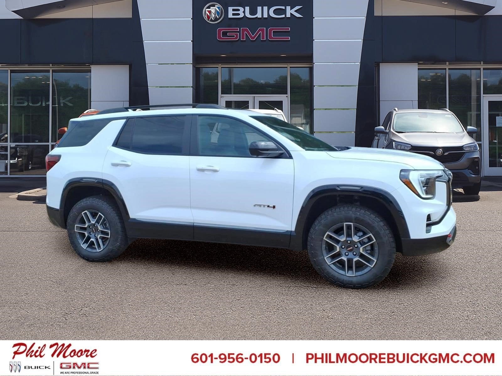 2026 GMC Terrain AT4 in Summit White — front three-quarter view