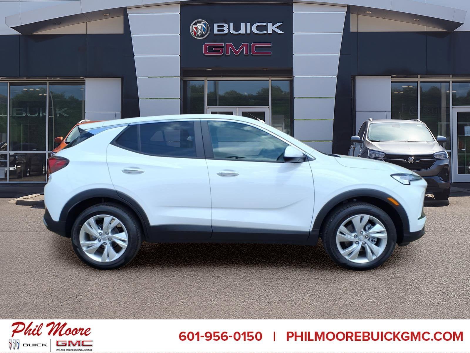 2026 Buick Encore GX Preferred in Summit White — front three-quarter view